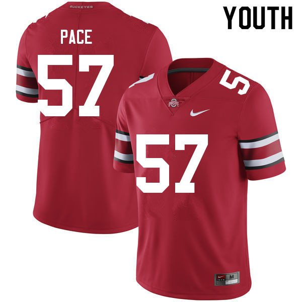 Youth #57 Jalen Pace Ohio State Buckeyes College Football Jerseys Sale-Red